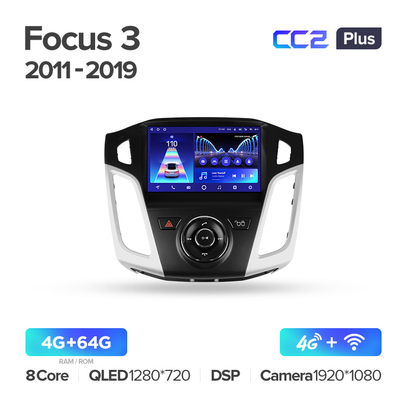 Штатная магнитола для Ford Focus 3 (2011-2019) Teyes CC2+ PLUS (4/64) (Android 10) (8 ЯДЕР, DSP, 4G)