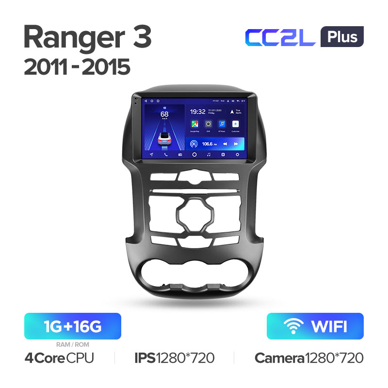 Штатная магнитола для Ford Ranger 3 2011-2015 Teyes CC2L+(1/16) (Android 8)
