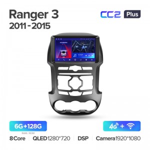 Штатная магнитола для Ford Ranger 3 2011-2015 Teyes СС2+(6/128) (Android 10)  (8 ЯДЕР, DSP, 4G)