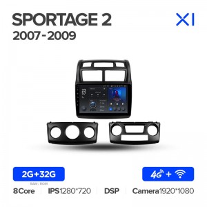 Штатная магнитола Teyes серии X1 для Kia Sportage 2 2004-2010 (Android 10)