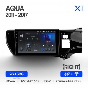 Штатная магнитола Teyes серии X1 для Toyota Aqua 2011-2020 (Android 10)