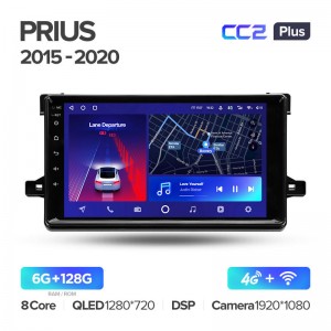 Штатная магнитола для Toyota Prius (2015-2020) Teyes CC2+ PLUS (6/128) (Android 10) (8 ЯДЕР, DSP, 4G)