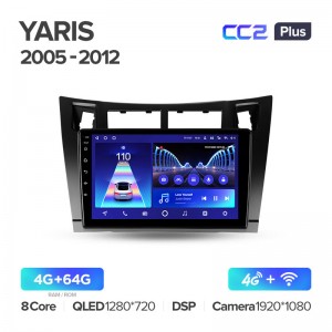 Штатная магнитола для Toyota Yaris (2005-2012) Teyes CC2+ PLUS (4/64) (Android 10) (8 ЯДЕР, DSP, 4G)
