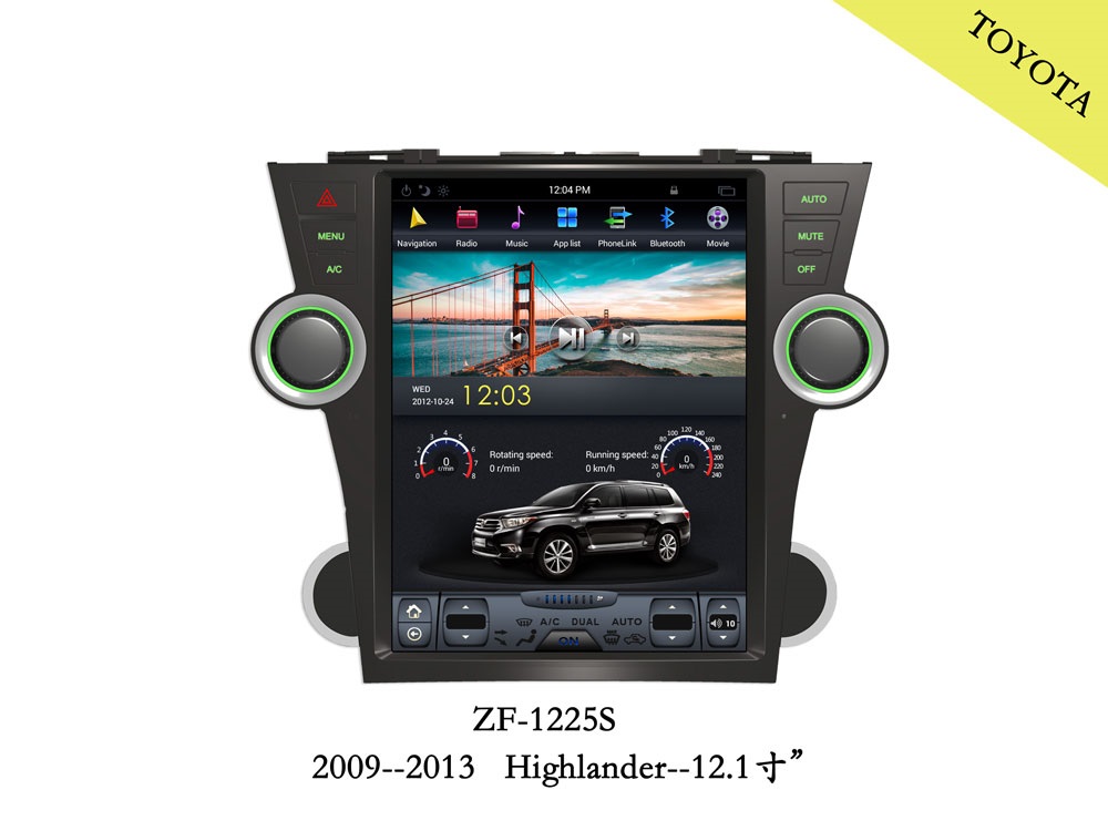 Штатная магнитола для Toyota Highlander (2007-2013) Carmedia ZF-1225-DSP (6 ЯДЕР,DSP)