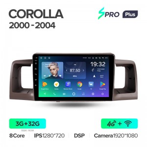 Штатная магнитола для Toyota Corolla E130 E120 00-04 Teyes SPRO+(3/32) (Android 10)  (8 ЯДЕР, DSP, 4G)