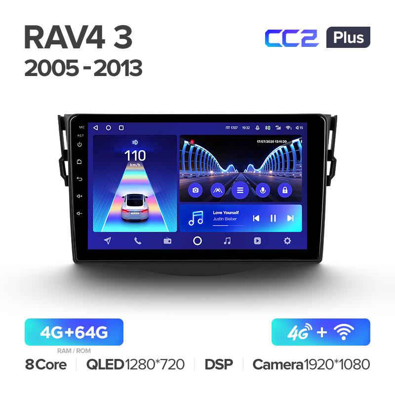 Штатная магнитола для Toyota RAV4 (2006-2012) Teyes CC2+ PLUS (4/64) (Android 10) (8 ЯДЕР, DSP, 4G)