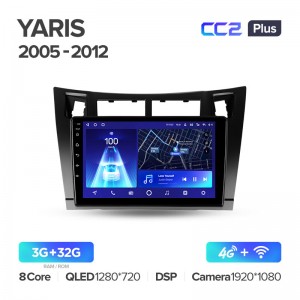 Штатная магнитола для Toyota Yaris (2005-2012) Teyes CC2+ PLUS (3/32) (Android 10) (8 ЯДЕР, DSP, 4G)