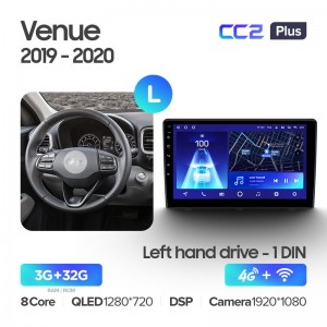 Штатная магнитола для Hyundai Venue 2019-2020 Teyes СС2+(3/32) (Android 10)  (8 ЯДЕР, DSP, 4G)