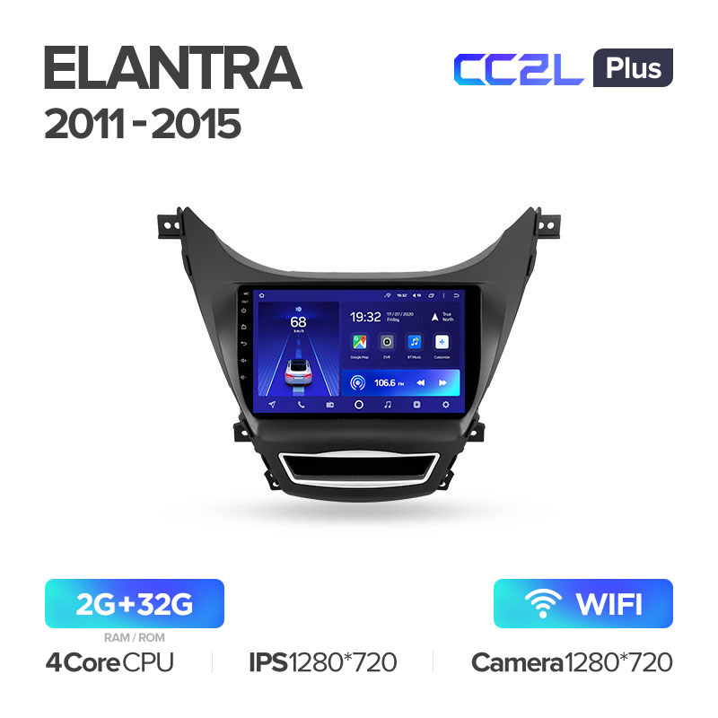 Штатная магнитола для Hyundai Elantra (2011-2013) Teyes CC2L+ PLUS (2/32) (Android 8)