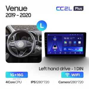 Штатная магнитола для Hyundai Venue (1 Din) 2019-2020 Teyes CC2L+(1/16) (Android 8)