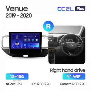 Штатная магнитола для Hyundai Venue 2019-2020 Teyes CC2L+(1/16) (Android 8)