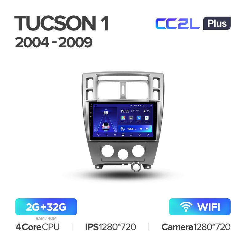 Штатная магнитола для Hyundai Tucson (2004-2009) Teyes CC2L+ PLUS (2/32) (Android 8)
