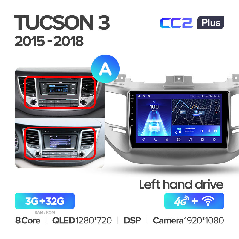 Штатная магнитола для Hyundai Tucson (2016-2018) Teyes CC2+ PLUS (3/32) (Android 10) (8 ЯДЕР, DSP, 4G)