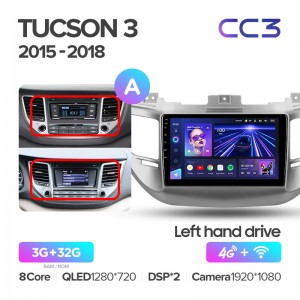 Штатная магнитола для Hyundai Tucson (2016-2018) Teyes CC3 (3/32) (Android 10) (8 ЯДЕР, DSP, 4G)