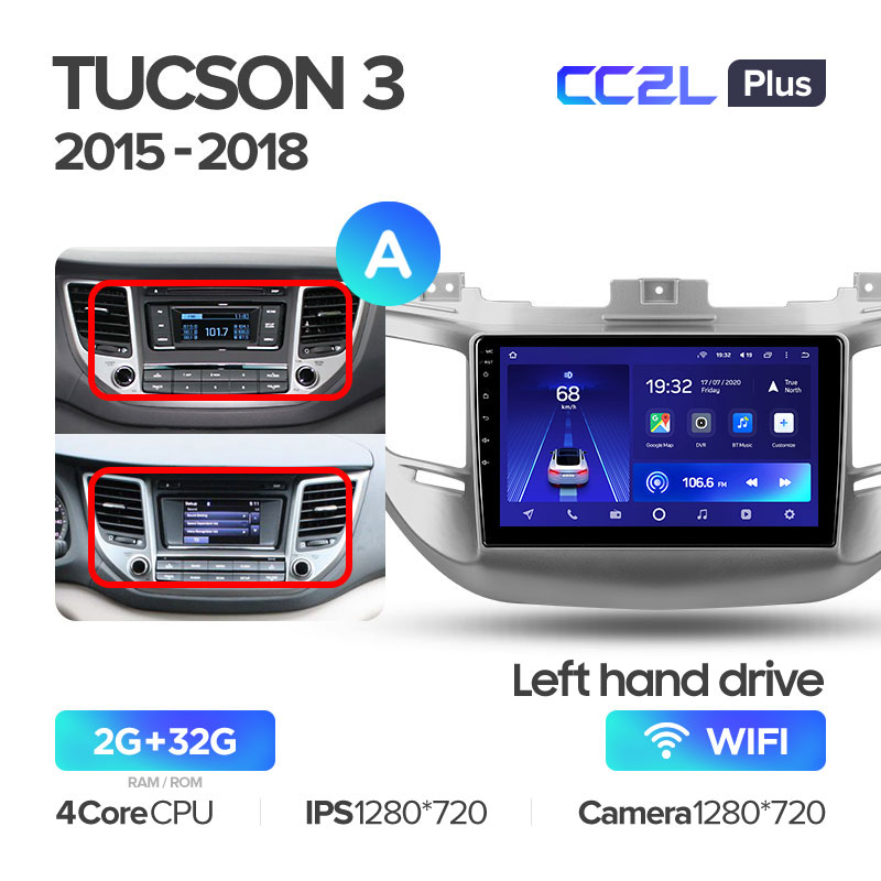 Штатная магнитола для Hyundai Tucson (2016-2018) Teyes CC2L+ PLUS (2/32) (Android 8)