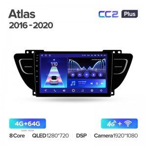 Штатная магнитола для Geely Atlas NL-3 2016-2020 Teyes СС2+(4/64) (Android 10)  (8 ЯДЕР, DSP, 4G)