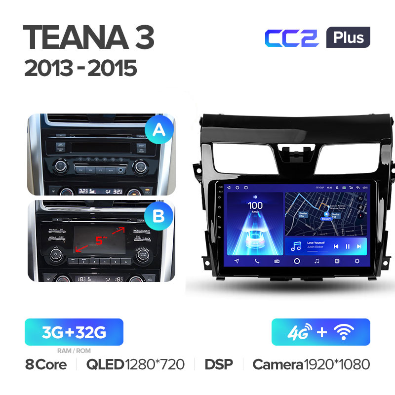 Штатная магнитола для Nissan Teana (2014+) Teyes CC2+ PLUS (3/32) (Android 10) (8 ЯДЕР, DSP, 4G)