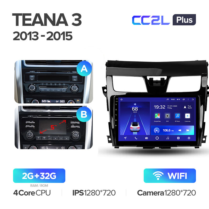 Штатная магнитола для Nissan Teana (2014+) Teyes CC2L+ PLUS (2/32) (Android 8)