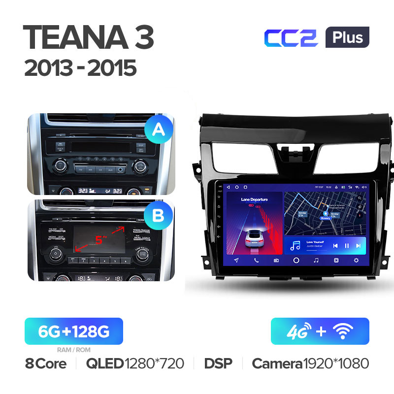Штатная магнитола для Nissan Teana (2014+) Teyes CC2+ PLUS (6/128) (Android 10) (8 ЯДЕР, DSP, 4G)