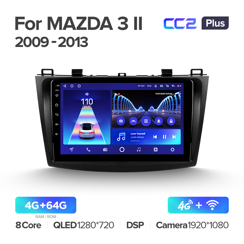 Штатная магнитола для Mazda 3 2 2009-2013 Teyes СС2+(4/64) (Android 10)  (8 ЯДЕР, DSP, 4G)