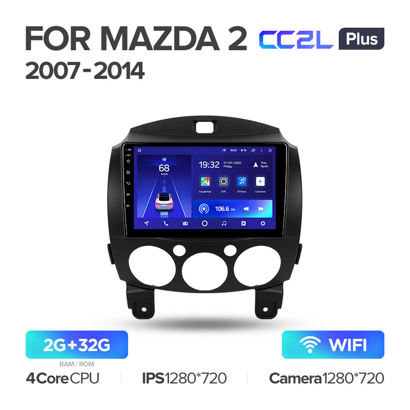 Штатная магнитола для Mazda 2 DE 2007-2014 Teyes CC2L+(2/32) (Android 8)