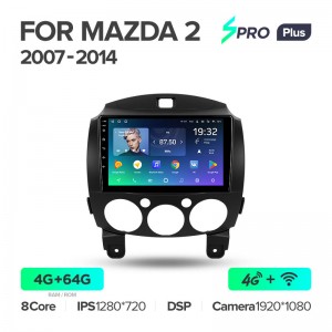 Штатная магнитола для Mazda 2 DE 2007-2014 Teyes SPRO+(4/64) (Android 10)  (8 ЯДЕР, DSP, 4G)