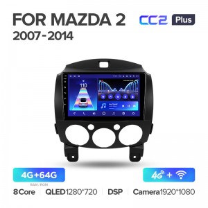 Штатная магнитола для Mazda 2 DE 2007-2014 Teyes СС2+(4/64) (Android 10)  (8 ЯДЕР, DSP, 4G)