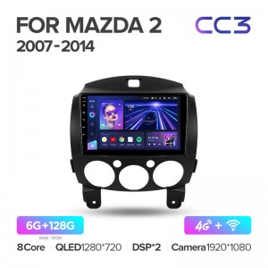 Штатная магнитола для Mazda 2 DE 2007-2014 Teyes СС3 (6/128) (Android 10)  (8 ЯДЕР, DSP, 4G)