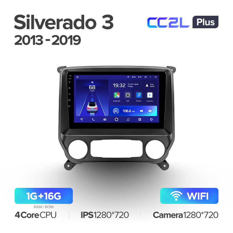 Штатная магнитола для Chevrolet Silverado 3 GMTK2 2013-2019 Teyes CC2L+(1/16) (Android 8)