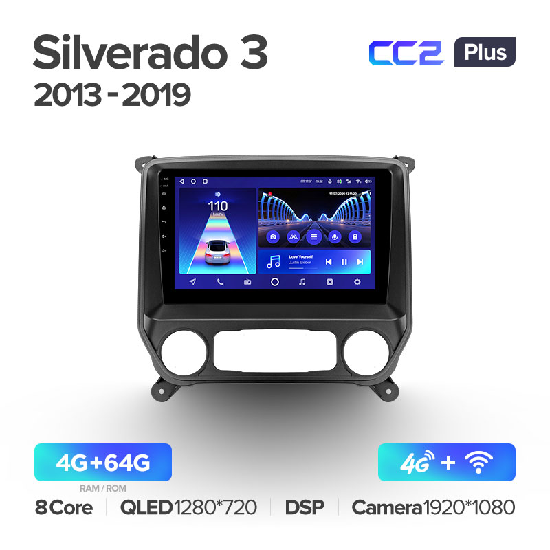 Штатная магнитола для Chevrolet Silverado 3 2013-2019 Teyes СС2+(4/64) (Android 10)  (8 ЯДЕР, DSP, 4G)
