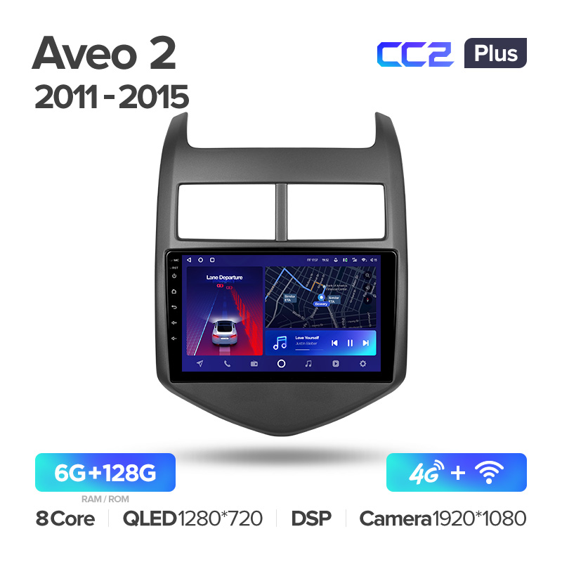 Штатная магнитола для Chevrolet Aveo (2012-2015) Teyes CC2+ PLUS (6/128) (Android 10) (8 ЯДЕР, DSP, 4G)