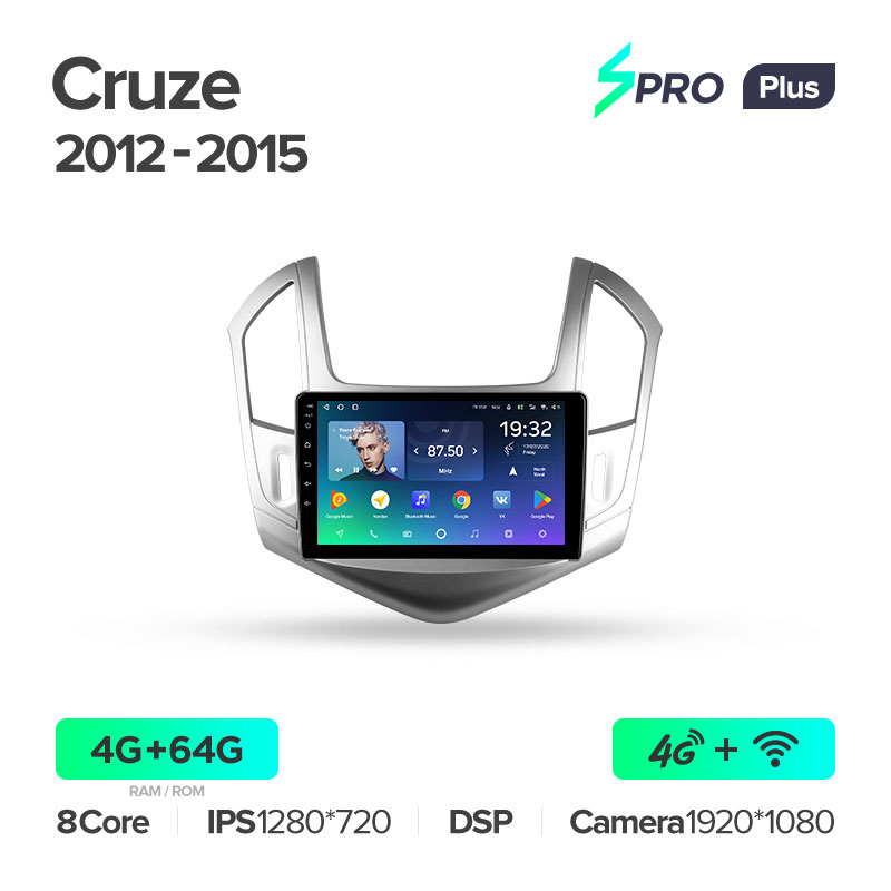 Штатная магнитола для Chevrolet Cruze 2012-2015 Teyes SPRO+(4/64) (Android 10)  (8 ЯДЕР, DSP, 4G)