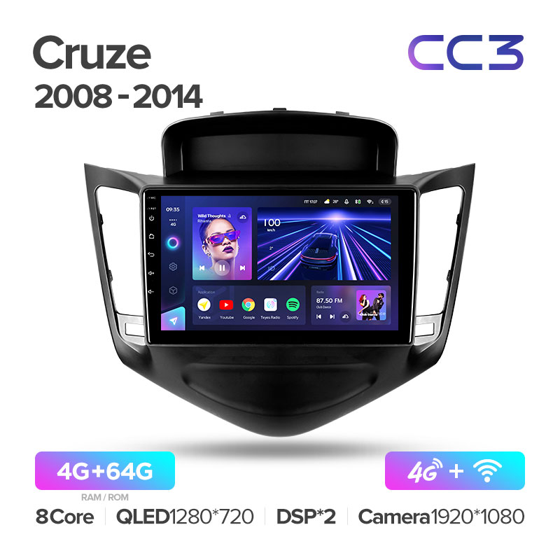 Штатная магнитола для Chevrolet Cruze (2009-2012) Teyes CC3 (4/64) (Android 10) (8 ЯДЕР, DSP, 4G)