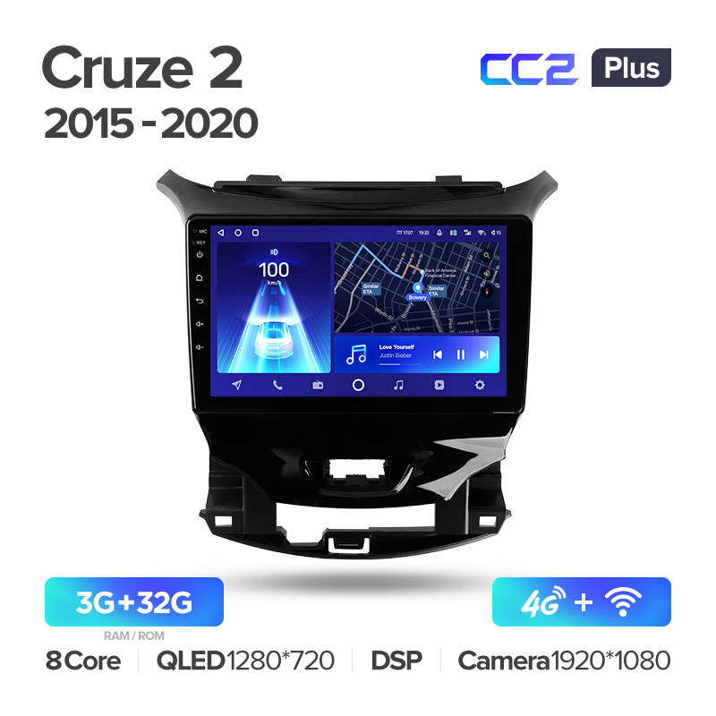 Штатная магнитола для Chevrolet Cruze (2015-2020) Teyes CC2+ PLUS (3/32) (Android 10) (8 ЯДЕР, DSP, 4G)