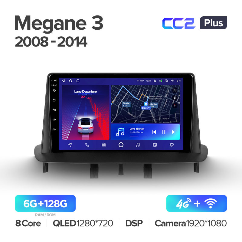 Штатная магнитола для Renault Megan 3 (2008-2015) Teyes CC2+ PLUS (6/128) (Android 10) (8 ЯДЕР, DSP, 4G)