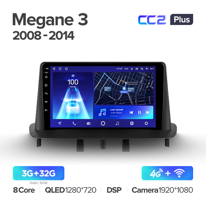 Штатная магнитола для Renault Megane 3 2008-2014 Teyes СС2+(3/32) (Android 10)  (8 ЯДЕР, DSP, 4G)