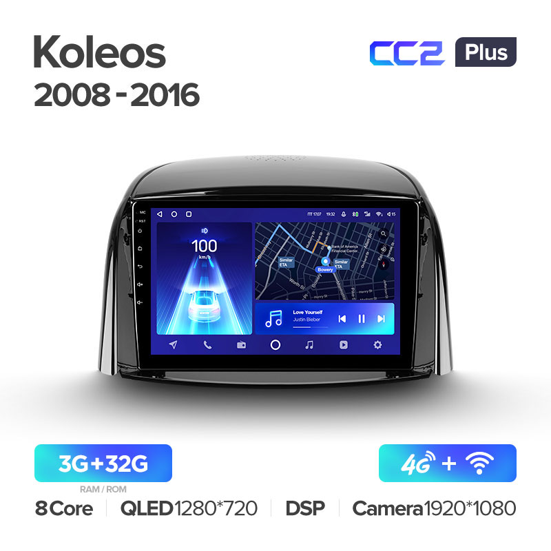 Штатная магнитола для Renault Koleos (2008-2016) Teyes CC2+ PLUS (3/32) (Android 10) (8 ЯДЕР, DSP, 4G)