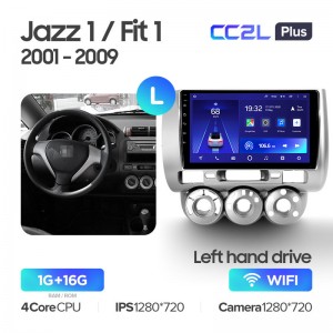 Штатная магнитола для Honda Jazz 1 GD Fit 1 2001 - 2009 Teyes CC2L+(1/16) (Android 8)
