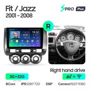 Штатная магнитола для Honda Fit/Jazz 2001-2008 Teyes SPRO+(3/32) (Android 10)  (8 ЯДЕР, DSP, 4G)