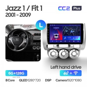 Штатная магнитола для Honda Jazz 1 GD Fit 1 01 - 09 Teyes СС2+(6/128) (Android 10)  (8 ЯДЕР, DSP, 4G)