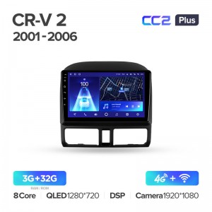 Штатная магнитола для Honda CR-V 2 CRV 2001-2006 Teyes СС2+(3/32) (Android 10)  (8 ЯДЕР, DSP, 4G)