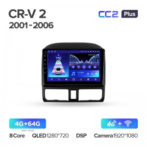 Штатная магнитола для Honda CR-V 2 CRV 2001-2006 Teyes СС2+(4/64) (Android 10)  (8 ЯДЕР, DSP, 4G)