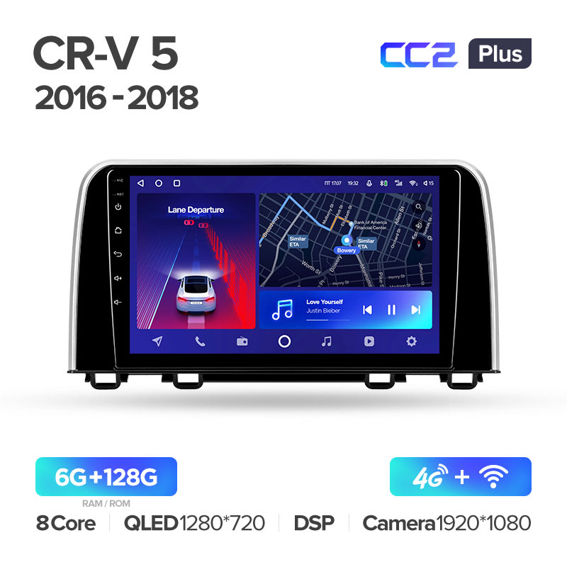 Штатная магнитола для Honda CRV (2017+) Teyes CC2+ PLUS (6/128) (Android 10) (8 ЯДЕР, DSP, 4G)