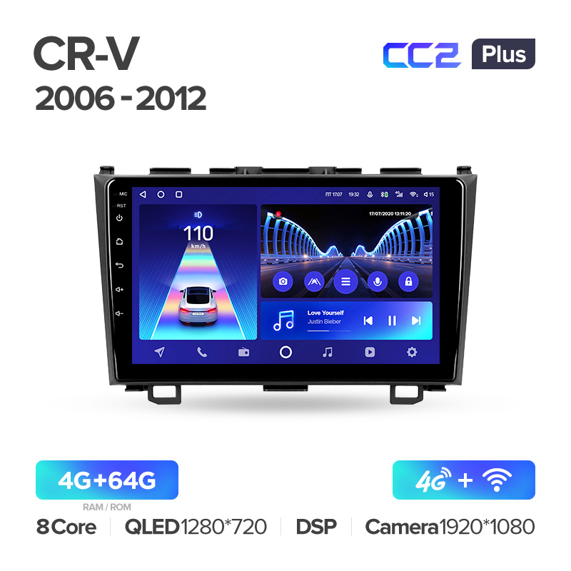 Штатная магнитола для Honda CRV III (2006-2012) (RE) Teyes CC2+ PLUS (4/64) (Android 10) (8 ЯДЕР, DSP, 4G)