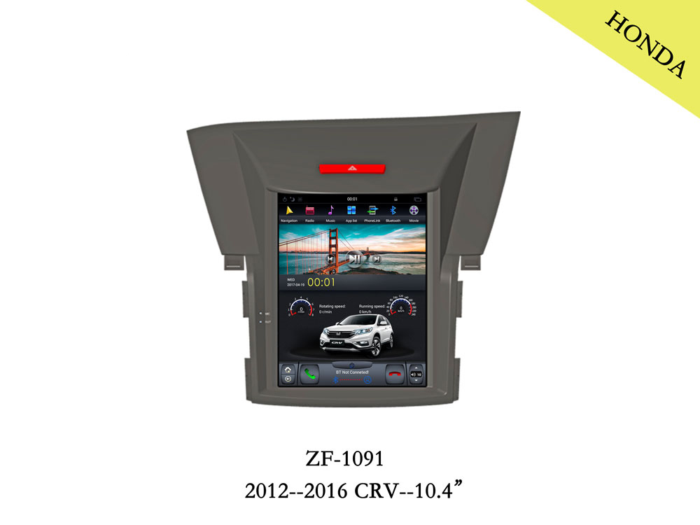 Штатная магнитола для Honda CRV IV (2012-2015) (RM) Carmedia ZF-1091 (Android 7.1) (Экран 10")
