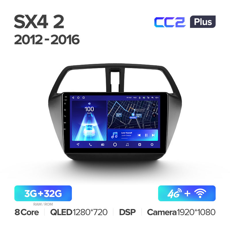 Штатная магнитола для Suzuki SX4 (2013+) Teyes CC2+ PLUS (3/32) (Android 10) (8 ЯДЕР, DSP, 4G)