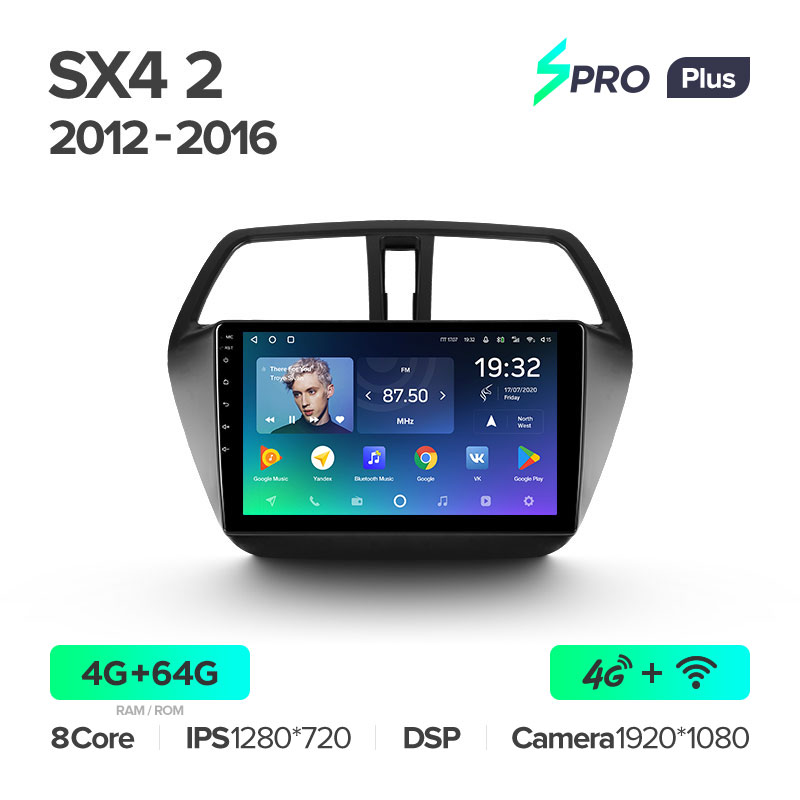 Штатная магнитола для Suzuki SX4 (2013+) Teyes SPRO+ PLUS (4/64) (Android 10) (8 ЯДЕР, DSP, 4G)