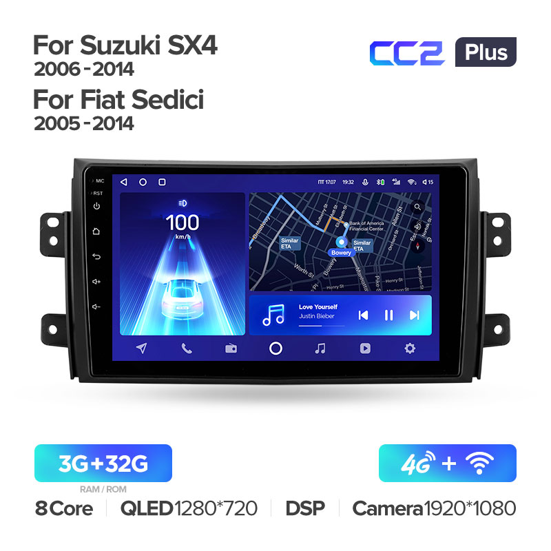 Штатная магнитола для Suzuki SX4 (2006-2013) Teyes CC2+ PLUS (3/32) (Android 10) (8 ЯДЕР, DSP, 4G)