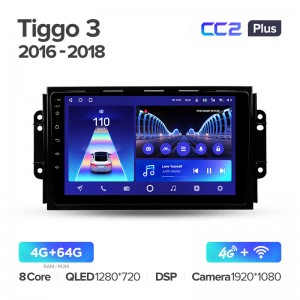 Штатная магнитола для Chery Tiggo 3 (2017+) Teyes CC2+ PLUS (4/64) (Android 10) (8 ЯДЕР, DSP, 4G)