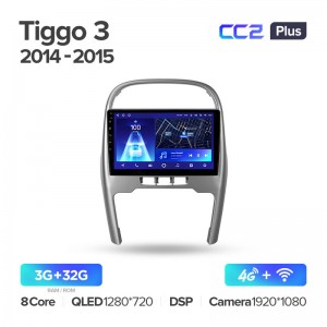 Штатная магнитола для Chery Tiggo 3 (2014-2016) Teyes CC2+ PLUS (3/32) (Android 10) (8 ЯДЕР, DSP, 4G)
